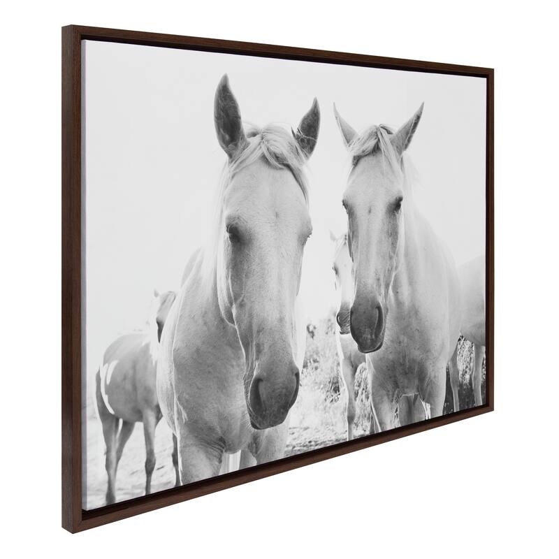 Kate and Laurel Sylvie Camargue Horse Framed Canvas by Laura Evans