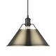 preview thumbnail 1 of 0, Yep by Golden Lighting Orwell 1-light 14in Pendant in Matte Black and Aged Brass shade