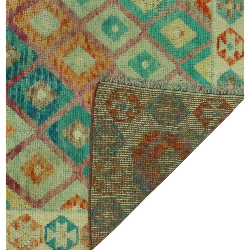 Balochi Akwtee Turquoise/Ivory Rug - 8'2" x 11'5"