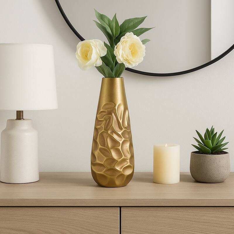 Metal Cartwright Hammered Textured Vase - Bronze, 19 in.