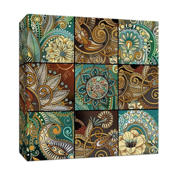 PTM Images 9-146833 PTM Canvas Collection 12" x 12" - "Zentangle Nine Patch" Giclee Flowers Art Print on Canvas
