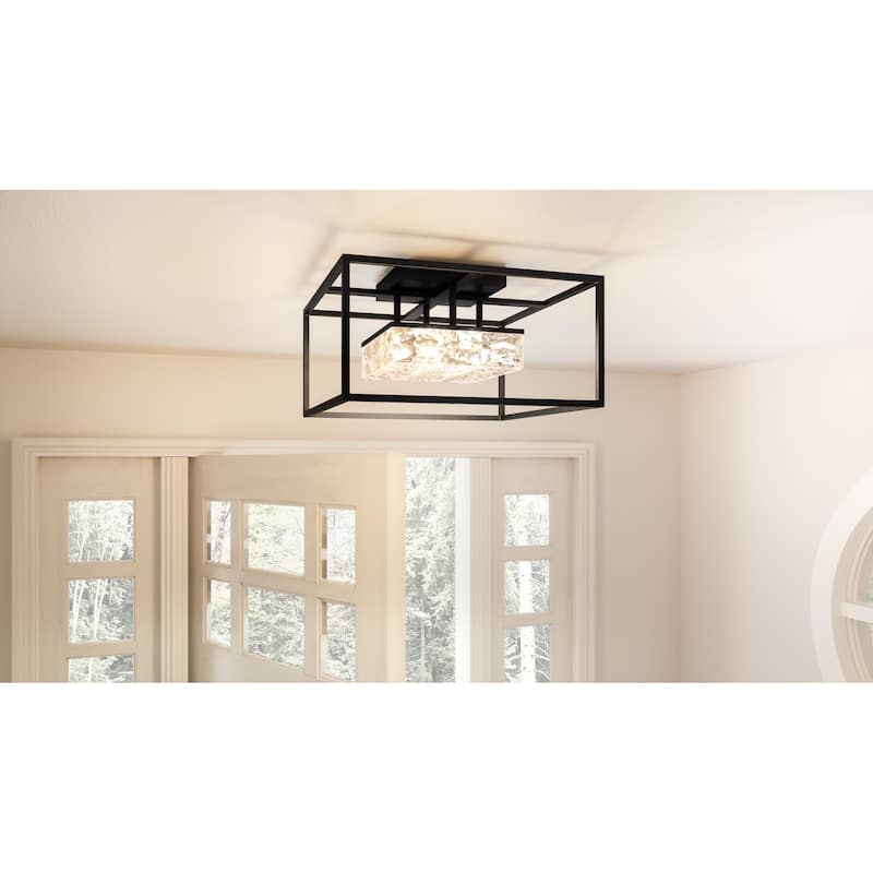 Dazzle Integrated LED Matte Black Semi-Flush Mount - Matte Black