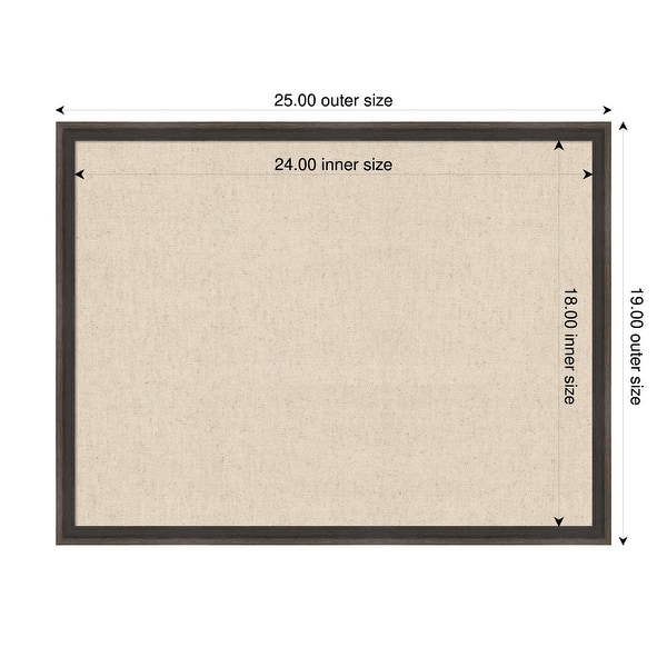 dimension image slide 66 of 91, Amanti Art Framed Fabric Pinboard Natural Linen Printed Bulletin Board