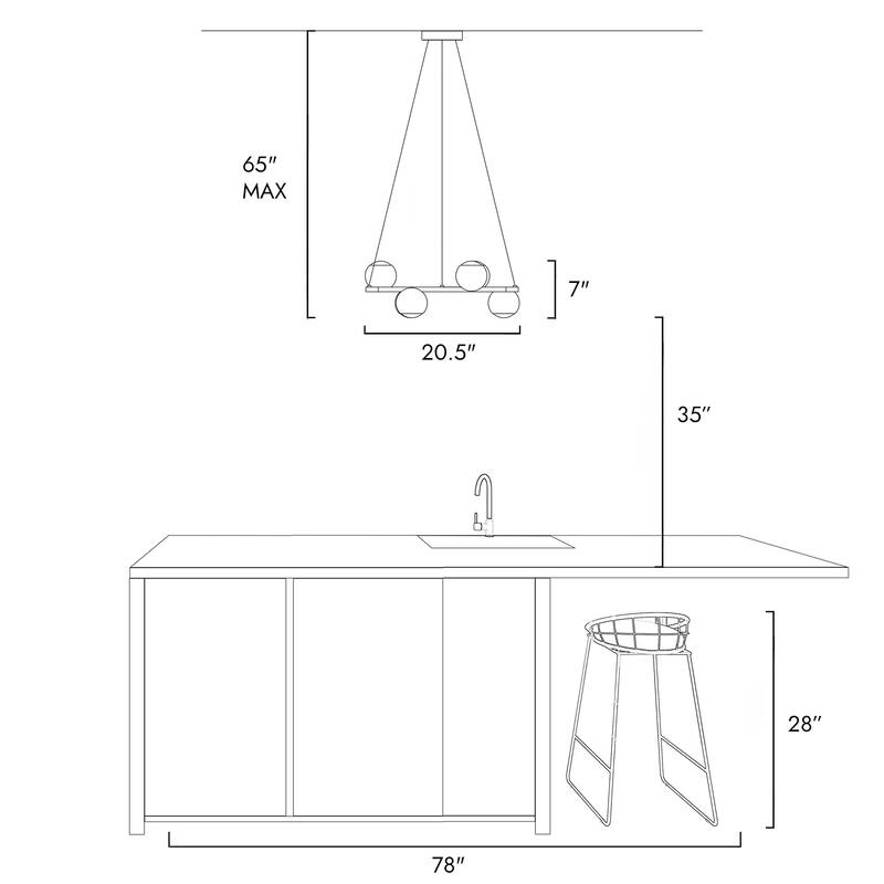 Modern Glam 6-Light Gold Brass LED Chandelier Metal Pendant Light with Dome Shades