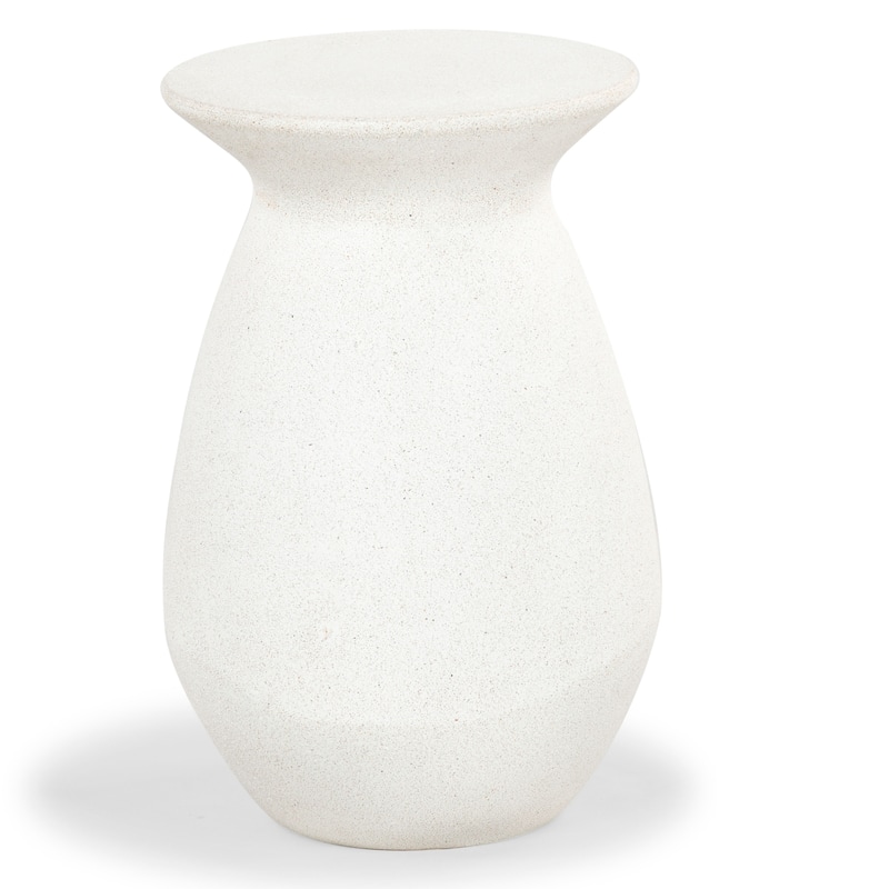 SAFAVIEH Couture Dynah Concrete Accent Table - 14"W x 14"D x 22"H - Ivory