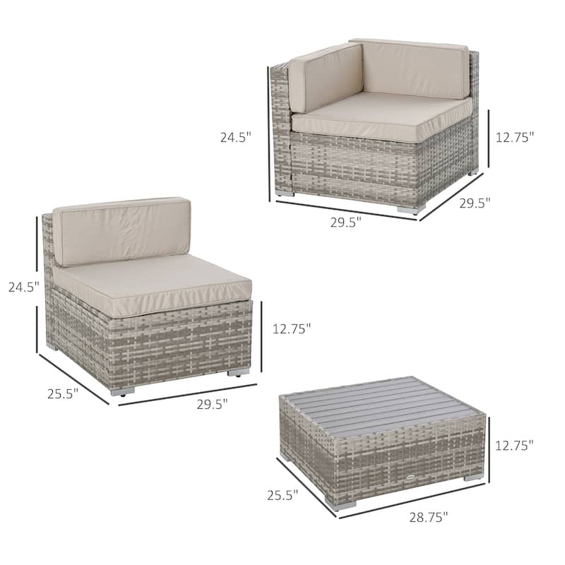 Outsunny 7-Piece Outdoor Wicker Patio Furniture Set