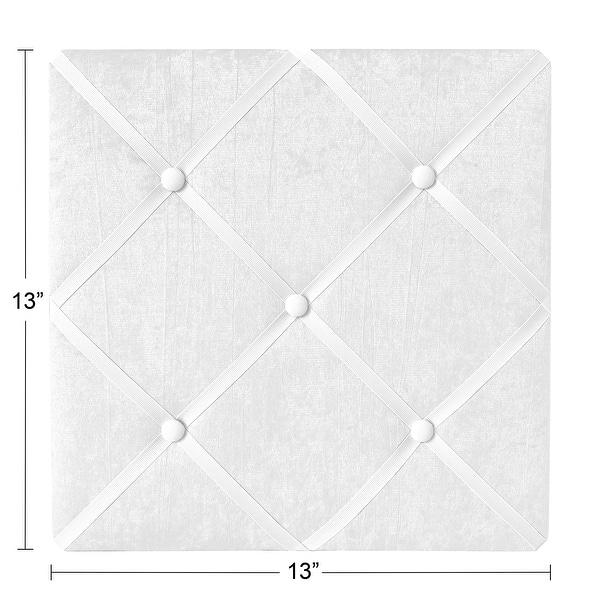Solid White 13in Fabric Memory Photo Bulletin Board - Velvet Luxurious Elegant Princess Boho Shabby Chic for Lace Collection