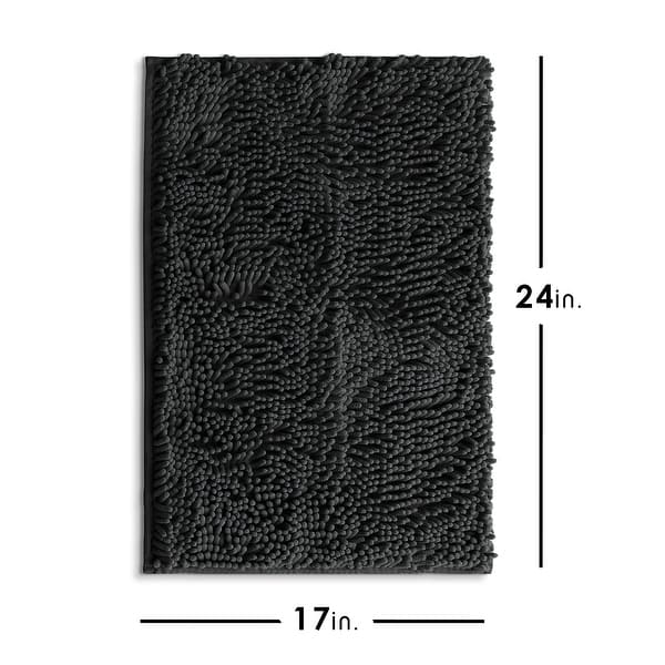 dimension image slide 32 of 34, Hearth & Harbor Non-Slip Super Plush Chenille Bathroom Rugs
