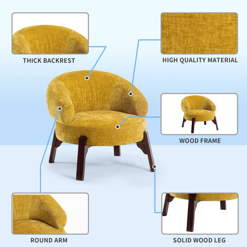 XINMICS Modern Accent Chair Upholstered Armchair for Living Room, Bedroom
