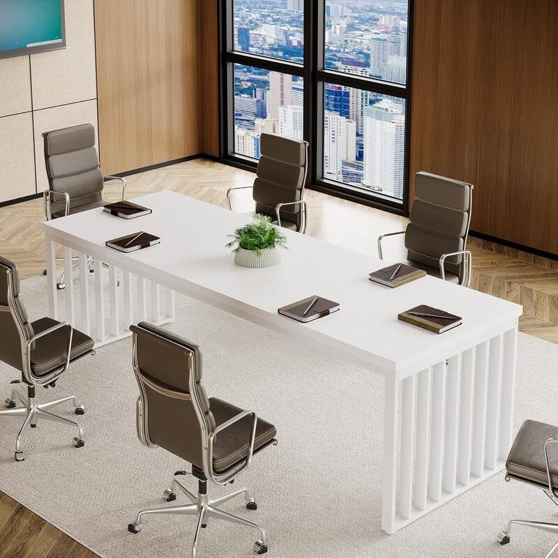 78" Rectangle Conference Table, Long Meeting Table for Seminar, Business, Negotiation
