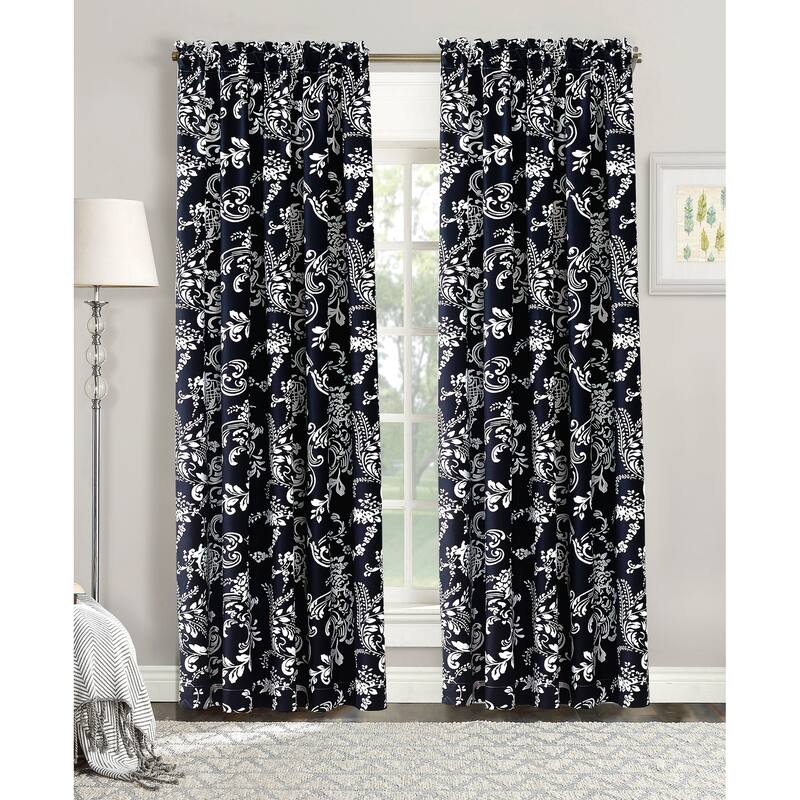 Serenta LA Boheme 2 Piece Curtain Set - 60" x 84" - Black