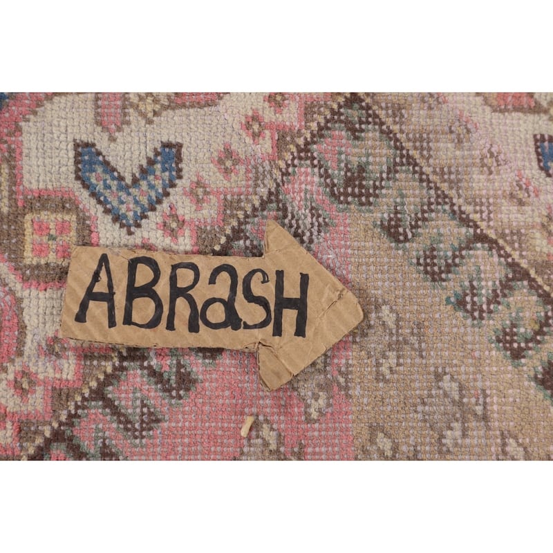 Distressed Pink Bakhtiari Persian Vintage Rug Hand-Knotted Wool Carpet - 5'6" x 9'7"