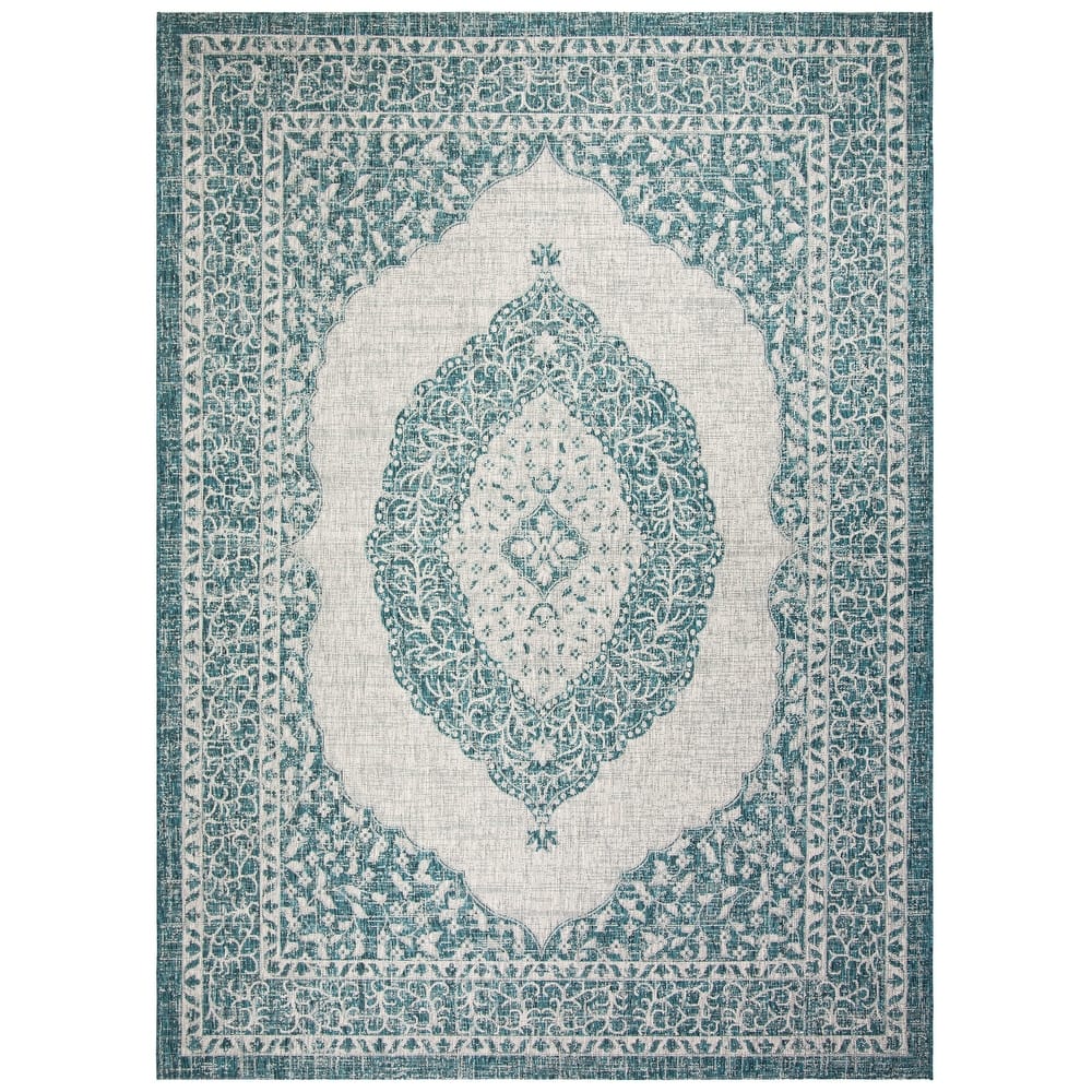 SAFAVIEH Courtyard Thoma Medallion Indoor/ Outdoor Waterproof Patio Backyard Rug