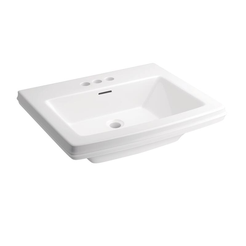PROFLO PF1174 Holyoke 24-1/2" Rectangular Fireclay Pedestal Bathroom - White
