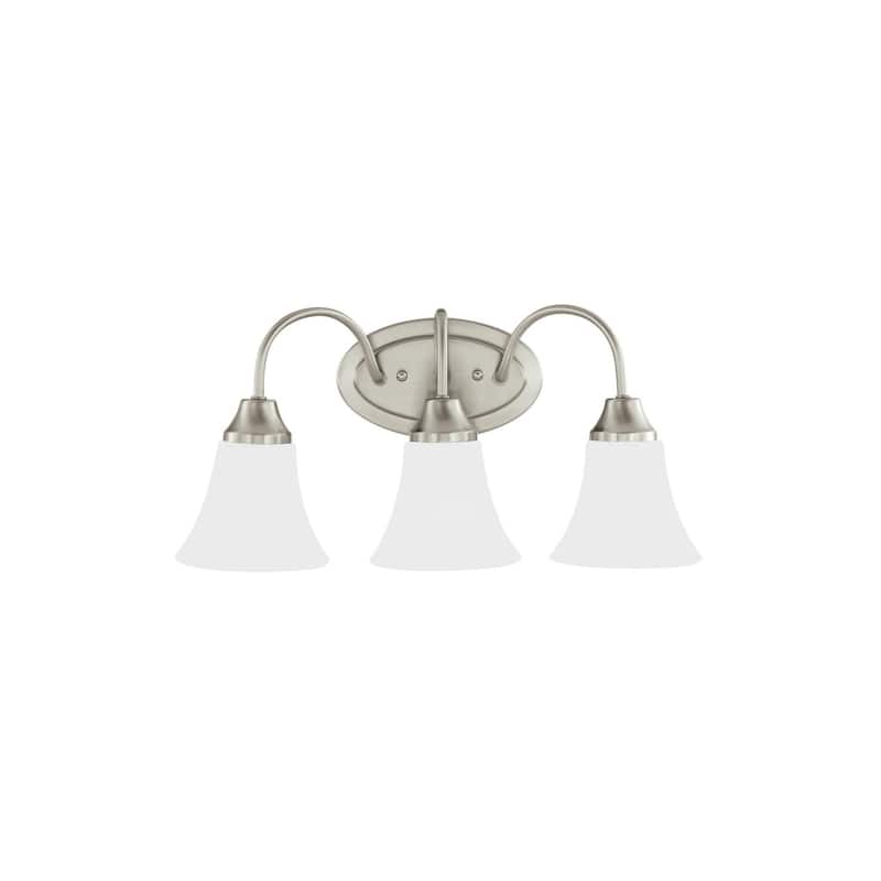 Roseto Marion 3 Light 18" Wide LED Vanity Light with Satin Etched - Brushed Nickel
