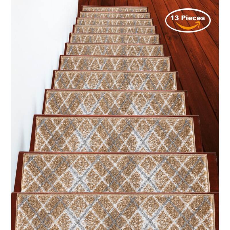 SUSSEXHOME Modern Collection Stair Treads - 13-PACK - Beige