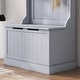 preview thumbnail 9 of 33, HOMCOM 28" 3-In-1 Entryway Hall Tree with Storage Bench, Coat Rack with Four Hooks and Shoe Storage, Gray