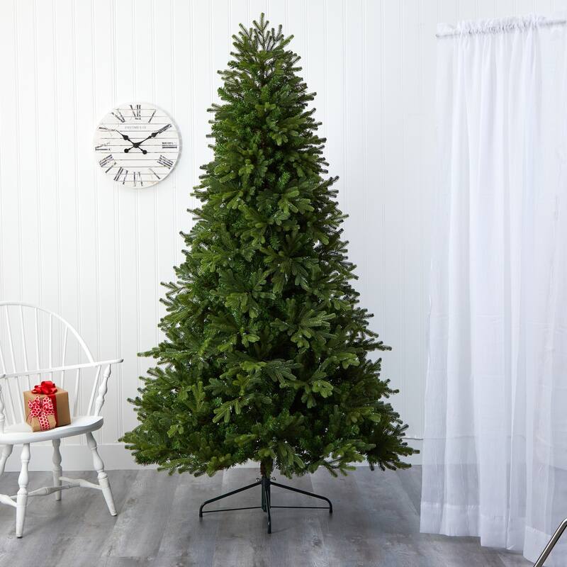 7.5ft. Fir Artificial Christmas Tree with 600 Clear Lights & 1610 Branches - Majestic Seasonal Holiday X-Mas Centerpiece