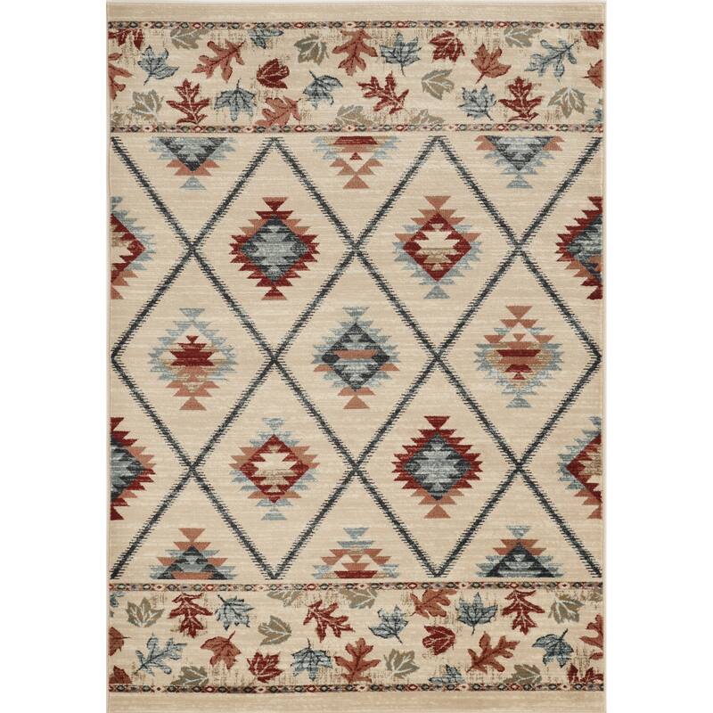 Porch & Den Worcester Ivory Southwestern Rug - 5'3" x 7'7" - Ivory
