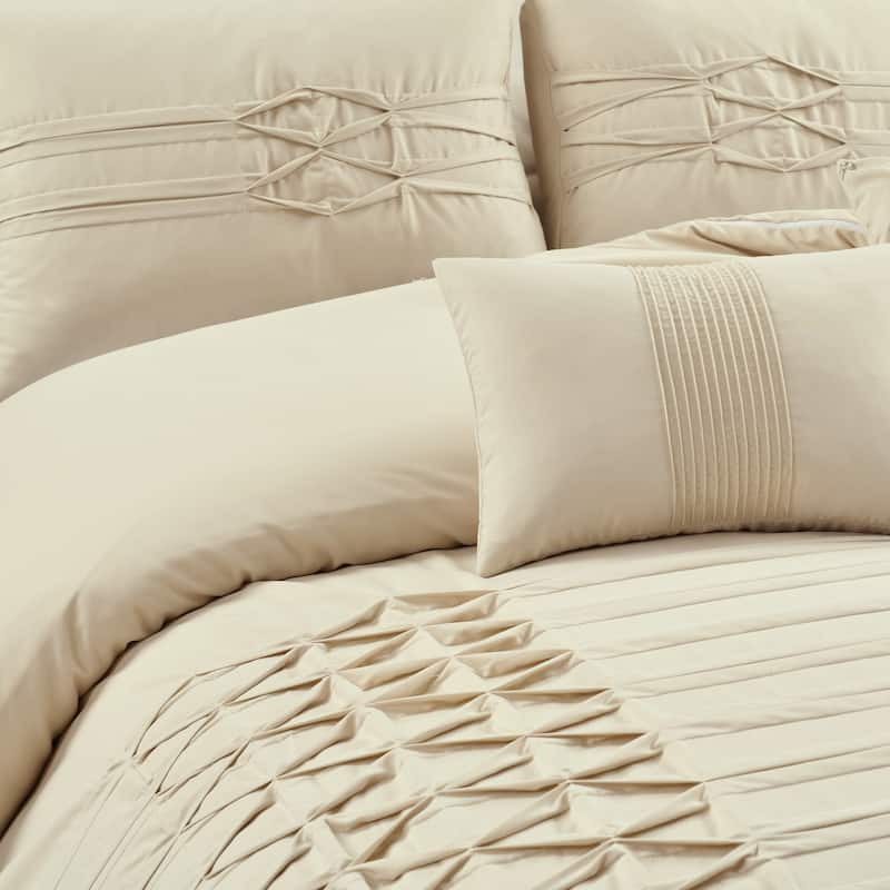 Lush Decor Arora Pleat 5 Piece Comforter Set