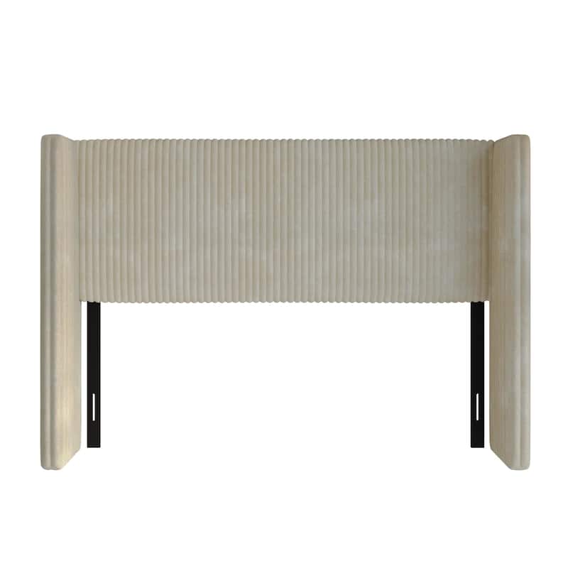 Clayfell Lenox Upholstered Wingback Headboard, Soft Corduroy, Easy to Assemble