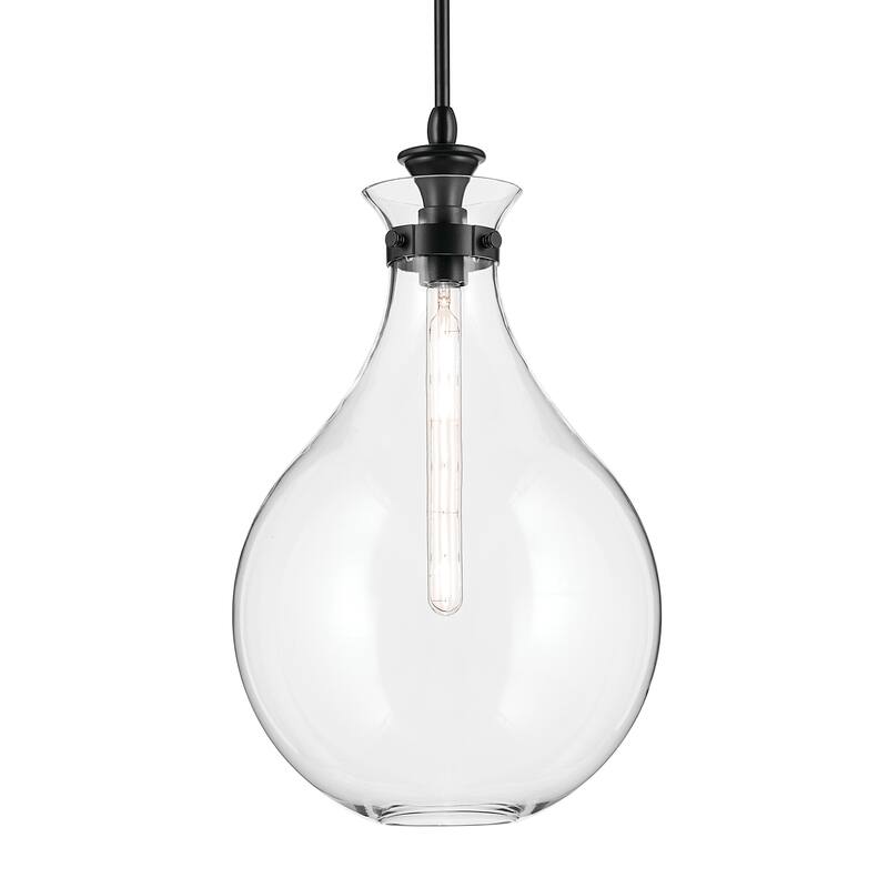 Kichler Lighting Laria 14 Inch 1 Light Pendant with Clear Glass in Black