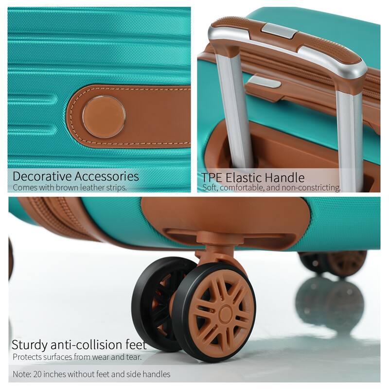 4 Piece Luggage Set Suitcase Set, Hardshell Lightweight Expandable Travel Luggage w/ 4 Packing Cubes, TSA Lock, Spinner Wheels