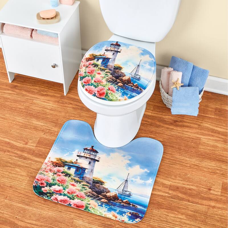 12-Piece Coastline Lighthouse Scene Bathroom Set