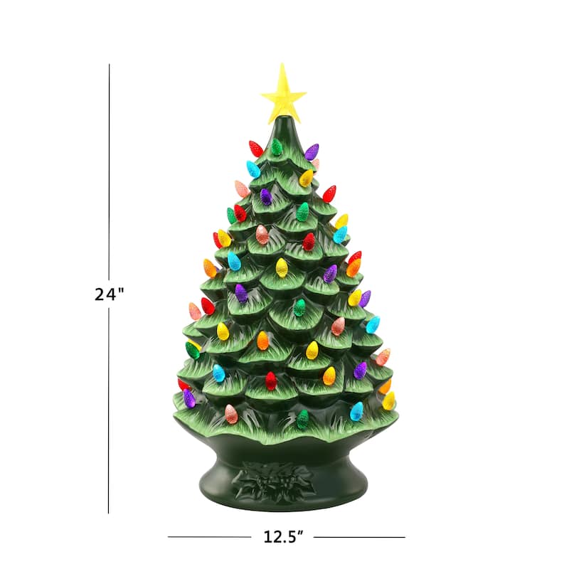 24" Nostalgic Ceramic Tree - Green