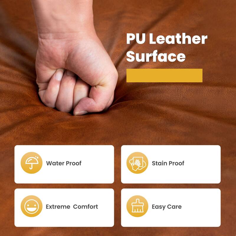 28.4'' W Faux Leather Swivel Accent Sofa Armchair