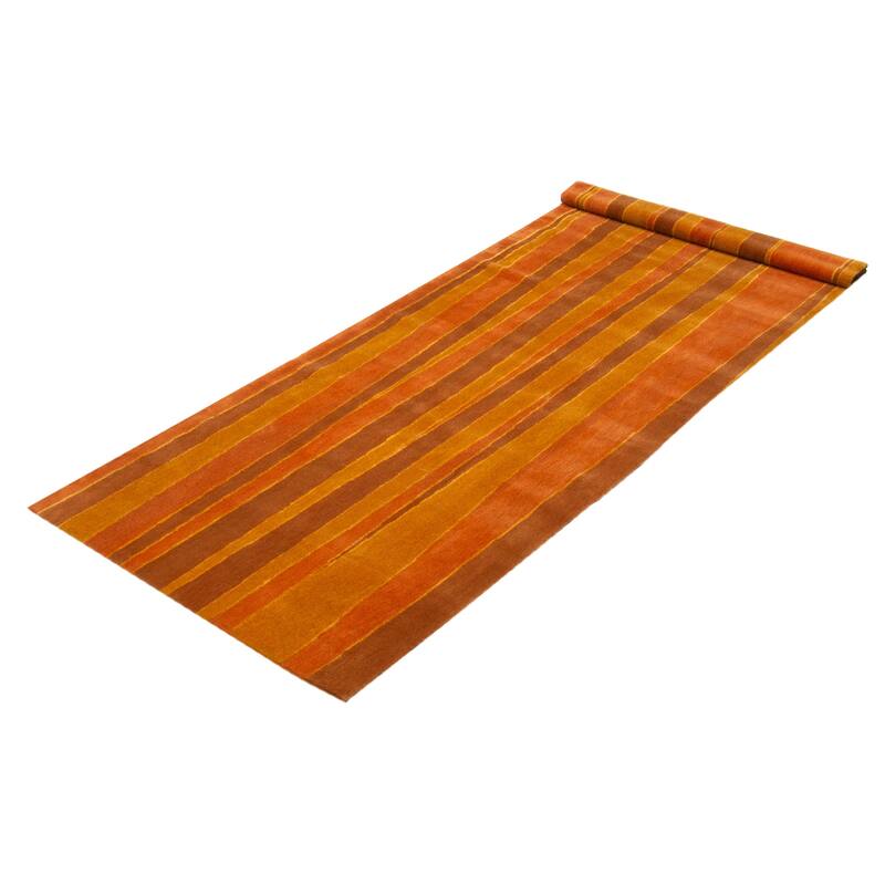 ECARPETGALLERY Hand-knotted Opulence Gold Wool Rug - 3'5 x 8'2