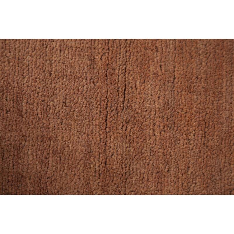 Gabbeh Modern Rug Handmade Brown Tribal Wool Carpet - 3'1" x 4'10"