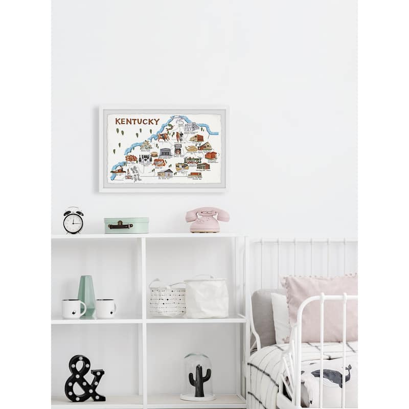 'White Kentucky Spots' Framed Painting Print