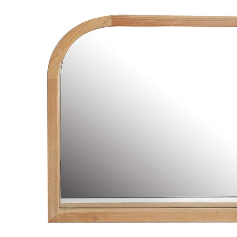 Felicity Natural Tone Wide Arch Wood Boho Wall Mirror - 12"H x 17.75"W x 1.25"D