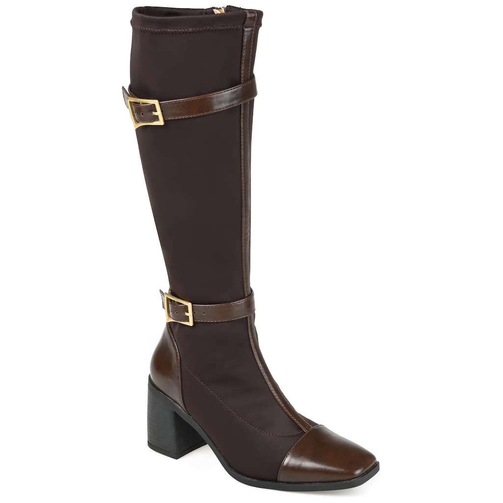 Journee Collection Women's Gaibree Stacked Heel Knee High Boots