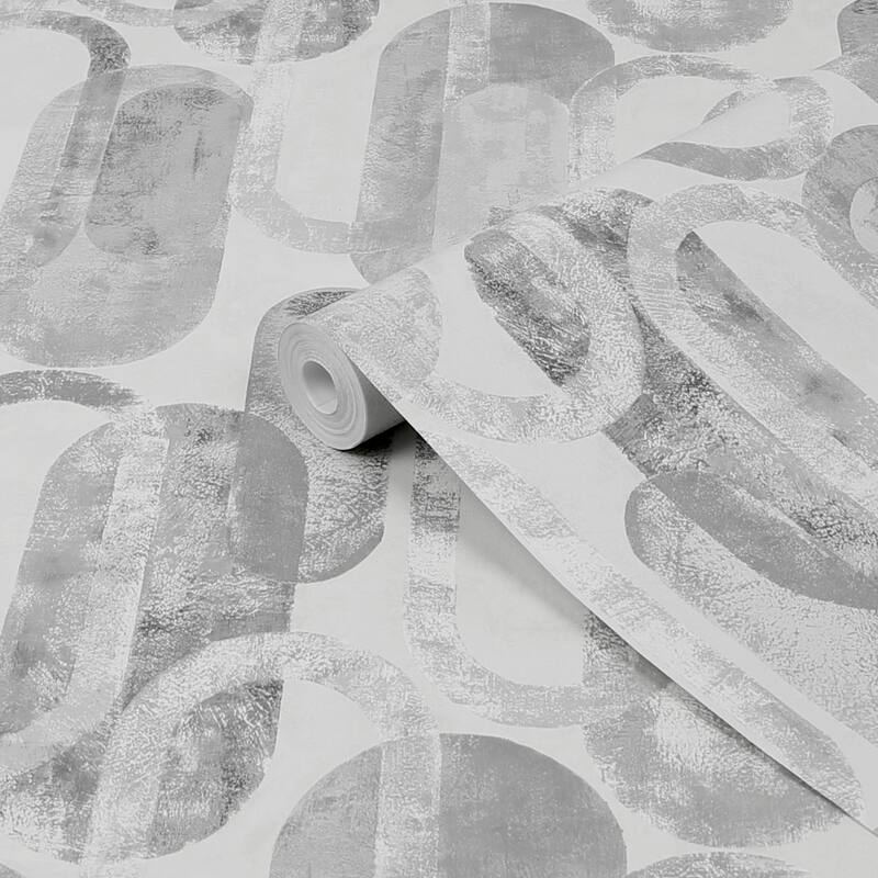 Oval Shapes Grey Wallpaper