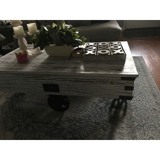 Shop Firstime Co Factory Farmhouse Cart Coffee Table American Crafted Rustic Espresso Wood 47 25 X 27 5 X 18 In On Sale Overstock 27982473