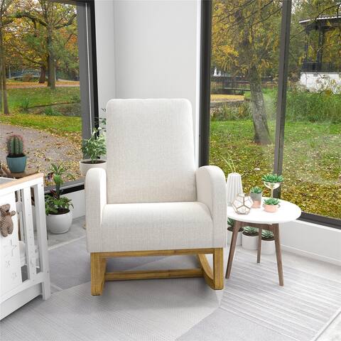 Solid Upholstered Rocking Chair