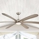 preview thumbnail 35 of 41, 72-inch Driftwood 6-Blade Large DC Ceiling Fan with Light and Remote Nickel