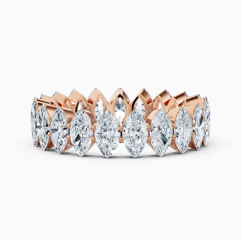 Auriya 14k Gold Marquise North-South Lab Grown Diamond Eternity Band 2.70 - 10.50 ct. tw. (F-G, VS) - 4.20 ct. wt. - 6 - Rose