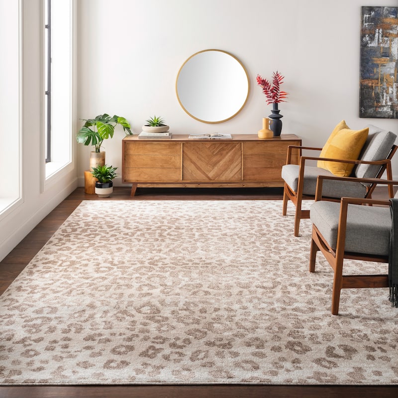 Livabliss Moodie Modern Leopard Print Area Rug - 8'10" x 12' - Camel - Rectangle