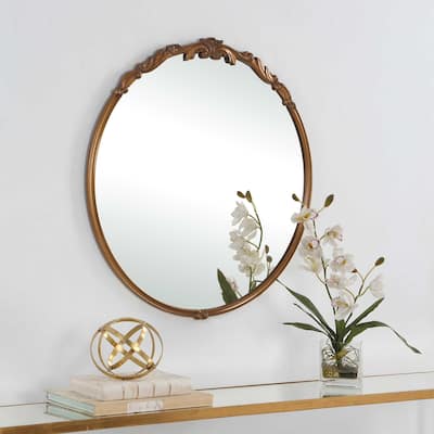 Gracewood Hollow Gold Round Mirror