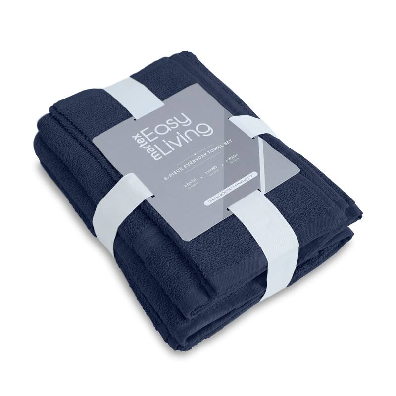 Superior Miami 100% Cotton 6-Piece Towel Set - Lightweight & Quick Drying