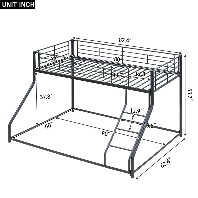 Metal Floor Bunk Bed, Twin XL over Queen Bed Bath & Beyond 39225486