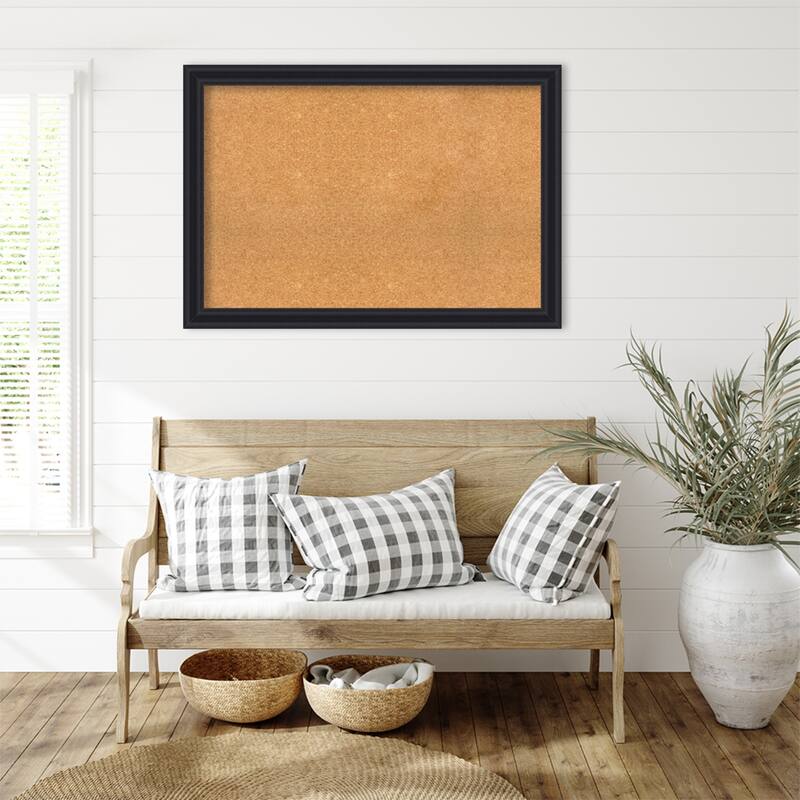 Dalat Black Framed Cork Board - Bulletin Board, Organization Board, Pin Board