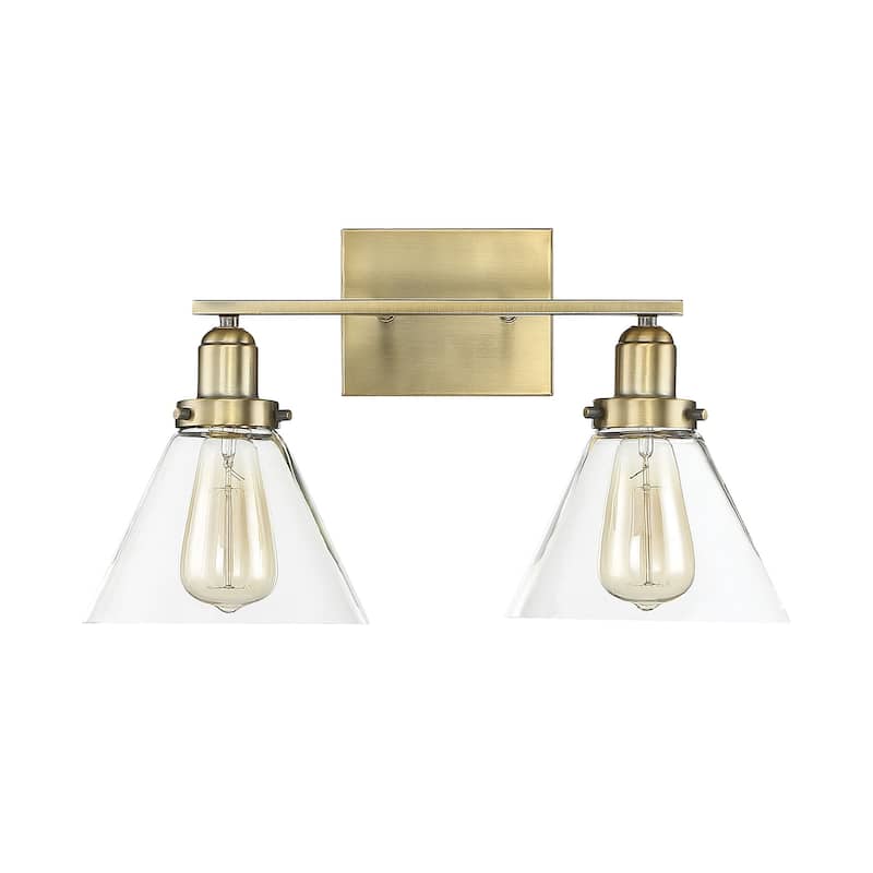 Savoy House Drake 2-Light Bathroom Vanity Light - Warm Brass