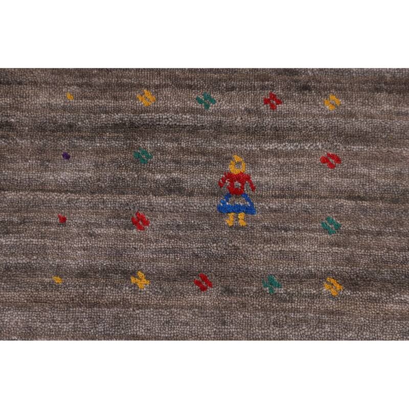 Earth Tone Gabbeh Indian Square Area Rug Handmade Wool Carpet - 10'0" X 9'9"