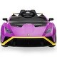 preview thumbnail 1 of 30, Battery Powered Lamborghini Ride On Car for Kids with 2 Driving Modes and Music Purple