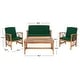 preview thumbnail 6 of 117, SAFAVIEH Fontana 4-piece Acacia Solid Wood Outdoor Conversation Patio Set
