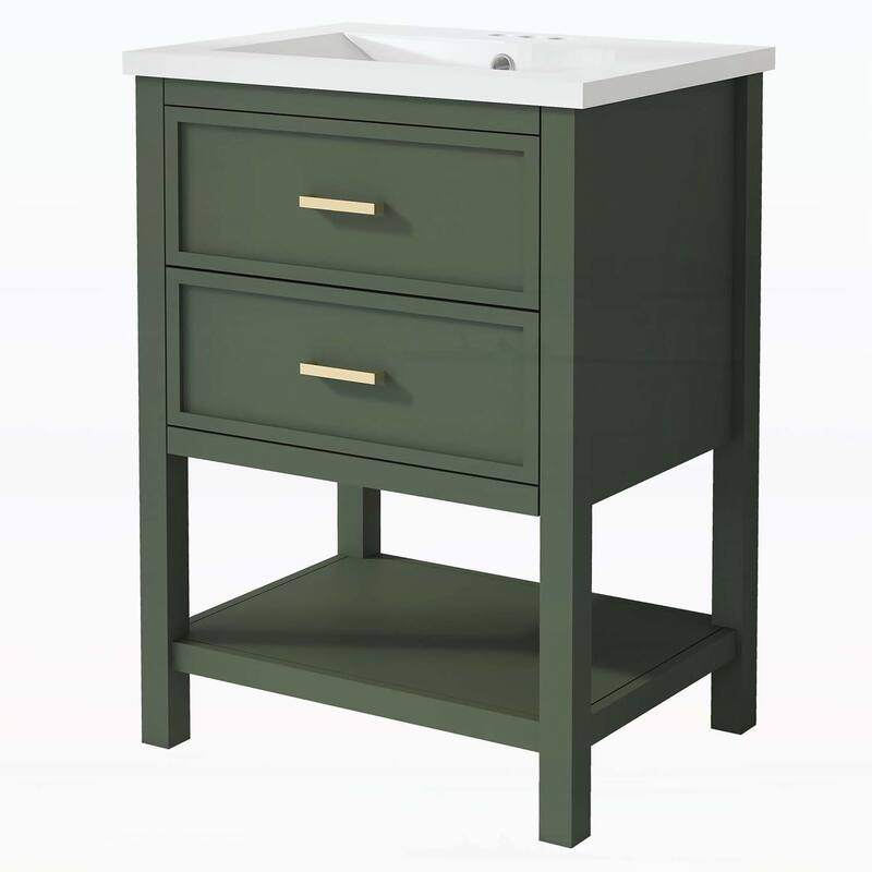 Modern Bathroom Storage Cabinet with 2 Drawers,with Top Sink